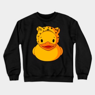 Leopard Hat Rubber Duck Crewneck Sweatshirt